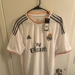 Adidas White Jersey with Black and Gold Details